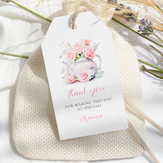 Elegant Blush Pink Roses Vrijgezellenfeest Favorie Cadeaulabel