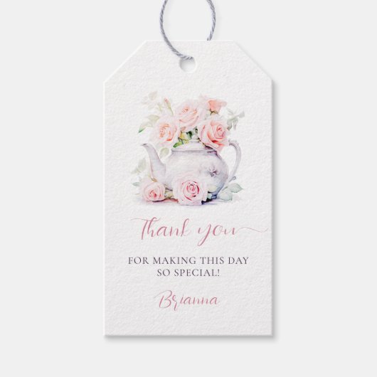 Elegant Blush Pink Roses Vrijgezellenfeest Favorie Cadeaulabel (Voorkant)