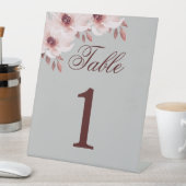 Elegant Blush Pink Rust Waterverf Floral Table Nu Reclamebord Met Voetstuk (Insitu)
