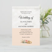 Elegant Blush Pink Rustic Floral Romantic Wedding  Kaart (Staand voorkant)