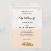 Elegant Blush Pink Rustic Floral Romantic Wedding  Kaart (Voorkant / Achterkant)