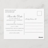 Elegant Blush Pink Sage Floral Foto Save the Date Briefkaart (Achterkant)