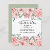 Elegant Blush Pink Sage Green Floral Moederdag Kaart (Voorkant / Achterkant)
