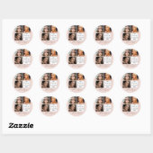 Elegant Blush Pink Script 3 Photo Logo Makeup Ronde Sticker (Vel)