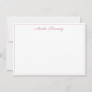 Elegant Blush Pink Script Border Notitiekaartje