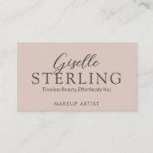 Elegant Blush Pink Script QR-code Visitekaartje (Voorkant)