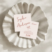 Elegant Blush Pink Script with Bow Vierkante Visitekaartje