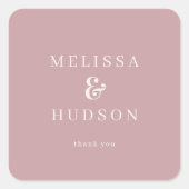Elegant Blush Pink Serif Wedding Sticker (Voorkant)