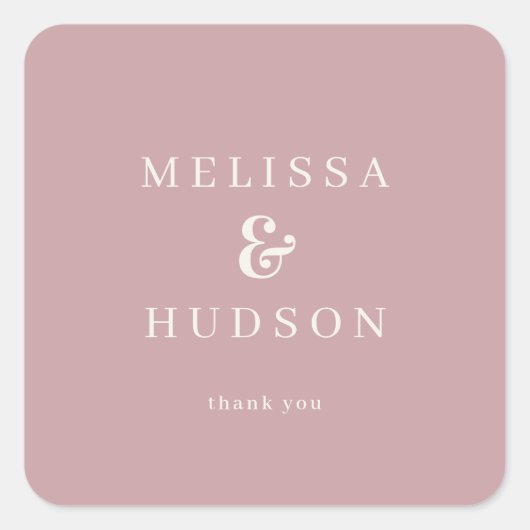 Elegant Blush Pink Serif Wedding Sticker (Voorkant)