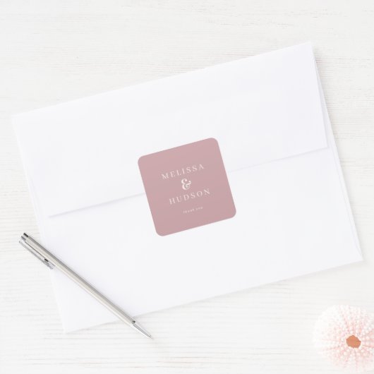 Elegant Blush Pink Serif Wedding Sticker (Envelop)