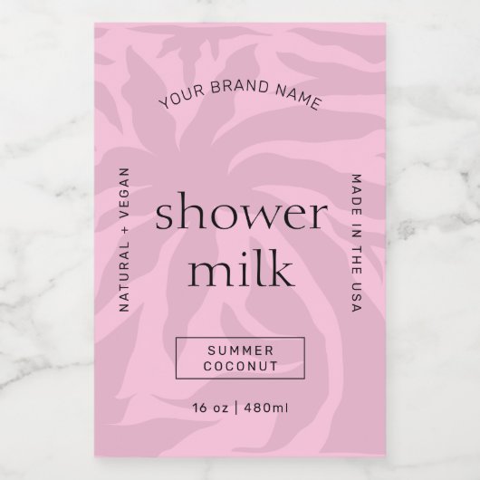 Elegant Blush Pink Shampoo Zeep Waterdicht Label Voedselcontainer Etiket (Enkel label)