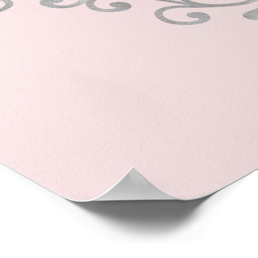 Elegant Blush Pink Silver Easter Brunch Egg Hunt Poster (Hoek)