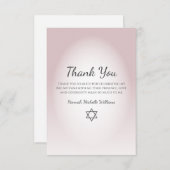 Elegant Blush Pink Simple Bat Mitzvah Bedankkaart (Voorkant / Achterkant)