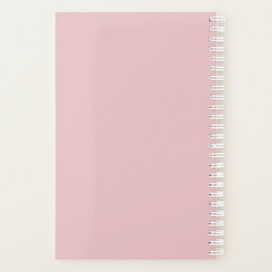 Elegant Blush Pink Simple Minimalist aan maat Planner (Achterkant)