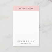 Elegant Blush Pink Simple Sjabloon Trendy Modern Visitekaartje (Voorkant)