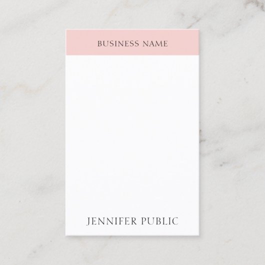 Elegant Blush Pink Simple Trendy Moderne Sjabloon Visitekaartje (Voorkant)