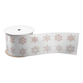 Elegant Blush Pink Snowflakes gepatterd wit Satijnen Lint