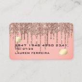 Elegant Blush Pink Sparkly Drift Faux Creditcard Visitekaartje (Voorkant)