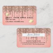 Elegant Blush Pink Sparkly Drift Faux Creditcard Visitekaartje (Voorkant / Achterkant)