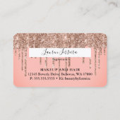Elegant Blush Pink Sparkly Drift Faux Creditcard Visitekaartje (Achterkant)