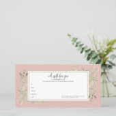 Elegant Blush Pink Spring Leaves Cadeaubon (Staand voorkant)