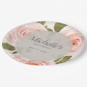 Elegant Blush Pink Springtime Floral Birthday Papieren Bordje (Gekanteld)