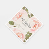 Elegant Blush Pink Springtime Floral Birthday Servet (Hoek)