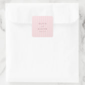 Elegant Blush Pink Stripes Vierkante Sticker (Tas)