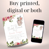 Elegant Blush Pink Tea Brunch Floral Vrijgezellenf Kaart