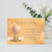 Elegant Blush Pink Teddy Bear Books for Baby Informatiekaartje (Staand voorkant)