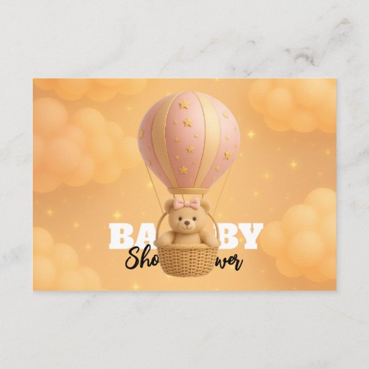 Elegant Blush Pink Teddy Bear Books for Baby Informatiekaartje (Achterkant)