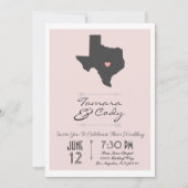 Elegant Blush Pink Texas Wedding Uitnodiging (Voorkant)