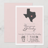 Elegant Blush Pink Texas Wedding Uitnodiging (Voorkant / Achterkant)