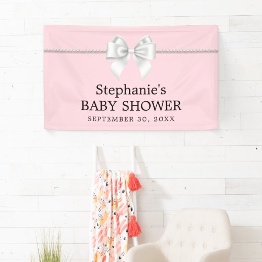 Elegant Blush Pink Tiffany Theme Baby shower Spandoek (Insitu)