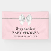 Elegant Blush Pink Tiffany Theme Baby shower Spandoek (Horizontaal)