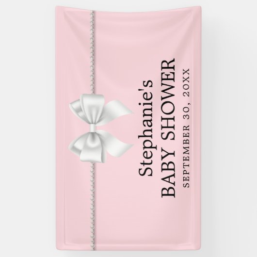 Elegant Blush Pink Tiffany Theme Baby shower Spandoek (Verticaal)