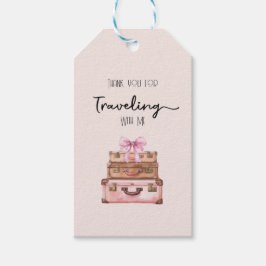 Elegant Blush Pink Travel Adventure Vrijgezellenfe Cadeaulabel