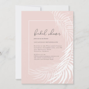 Elegant Blush Pink Tropical Floral Vrijgezellenfee Kaart