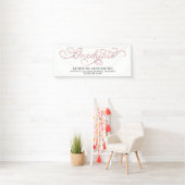 Elegant Blush Pink Typografie Afstuderen Spandoek (Insitu)