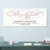 Elegant Blush Pink Typografie Afstuderen Spandoek (Beurs)