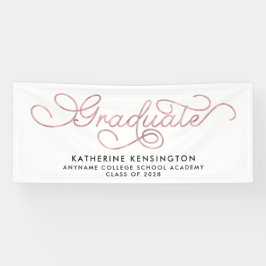 Elegant Blush Pink Typografie Afstuderen Spandoek