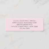 Elegant Blush Pink Typography Photo Makeup Mini Visitekaartje (Achterkant)
