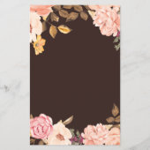 Elegant Blush Pink Victoria Floral Wedding Menu (Achterkant)