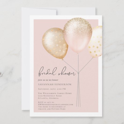 Elegant Blush Pink Vrijgezellenfeest Kaart (Voorkant)