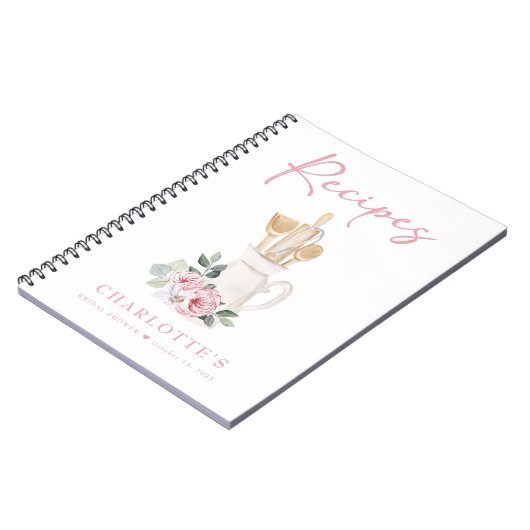 Elegant Blush Pink Vrijgezellenfeest Recipbook Notitieboek (Linkerzijde)