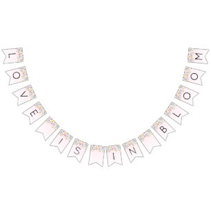 Elegant Blush Pink Vrijgezellenfeest Vlaggetjes