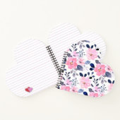 Elegant Blush Pink Watercolor Floral Phone Case Notitieboek (Binnen)