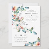 Elegant Blush Pink Waterverf Botanical Weddenschap Kaart (Voorkant)