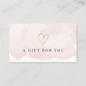 Elegant Blush Pink Waterverf Cadeaubon Visitekaartje (Voorkant)