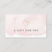 Elegant Blush Pink Waterverf Cadeaubon